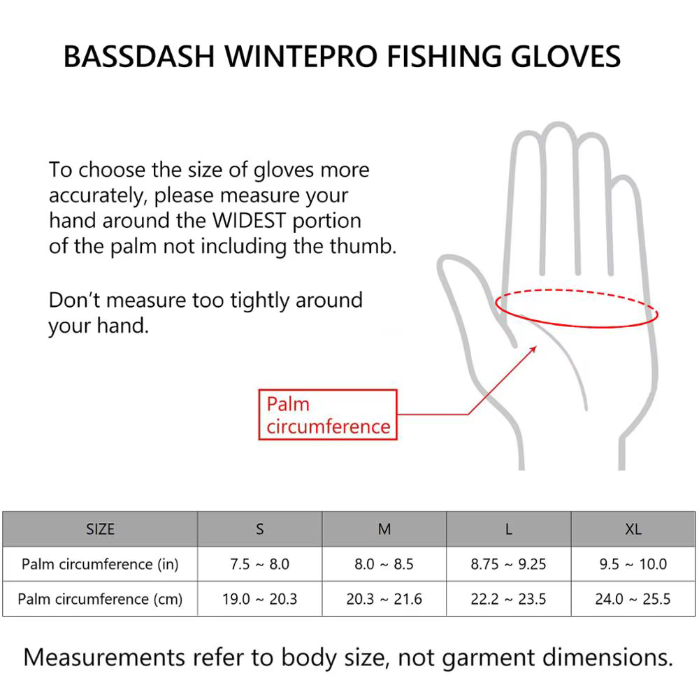 Bassdash WintePro Guantes de pesca impermeables con forro polar térmico - imagen 4