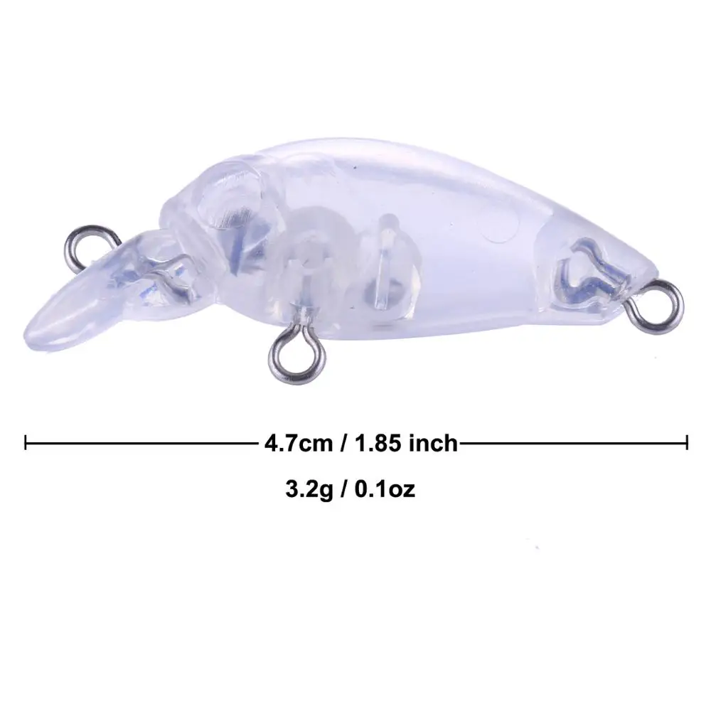 Señuelos micro flotantes sin pintar Crankbait blanco – Cuerpos - imagen 3