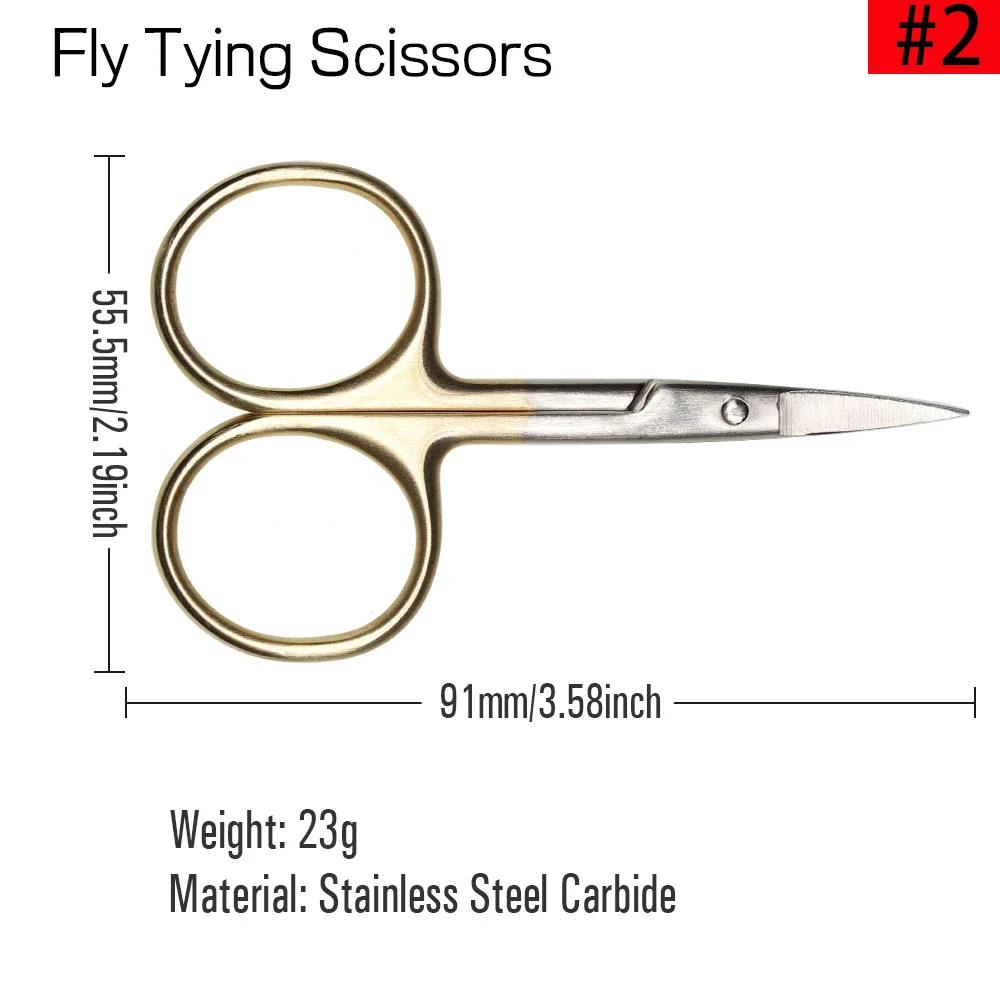 WIFREO Tijeras Fly Tying Acero Inoxidable – Atado de moscas para pelo de piel - imagen 2