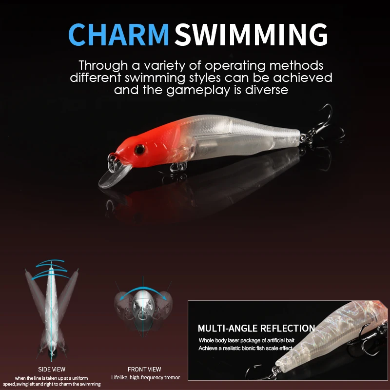 Bearking 80mm 8,5g - Señuelo minnow profesional de pesca artificial - imagen 2