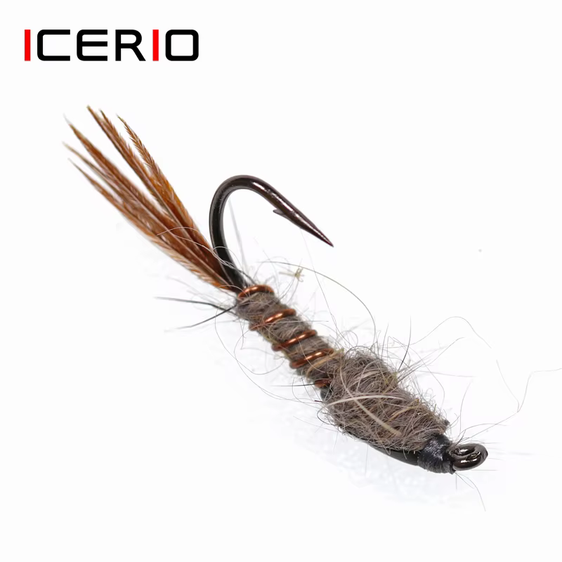 ICERIO Ninfas Orejas de Liebre #12 – Cebo para trucha - imagen 2