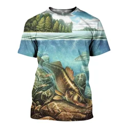 Camiseta de pesca 3D Harajuku – Estilo casual de manga corta