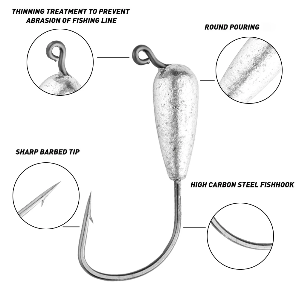JOHNCOO Tube Jig Anzuelos para Lubina – Agua dulce y salada - imagen 3