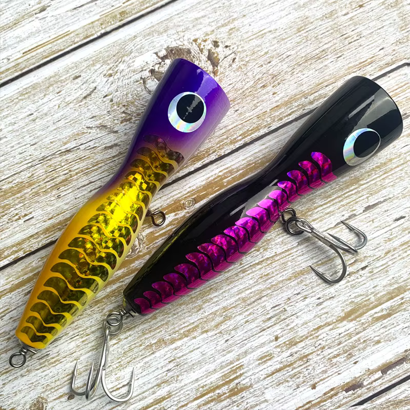 TEASER WD112 Popper madera 120g – Señuelo superficie para mar - imagen 2