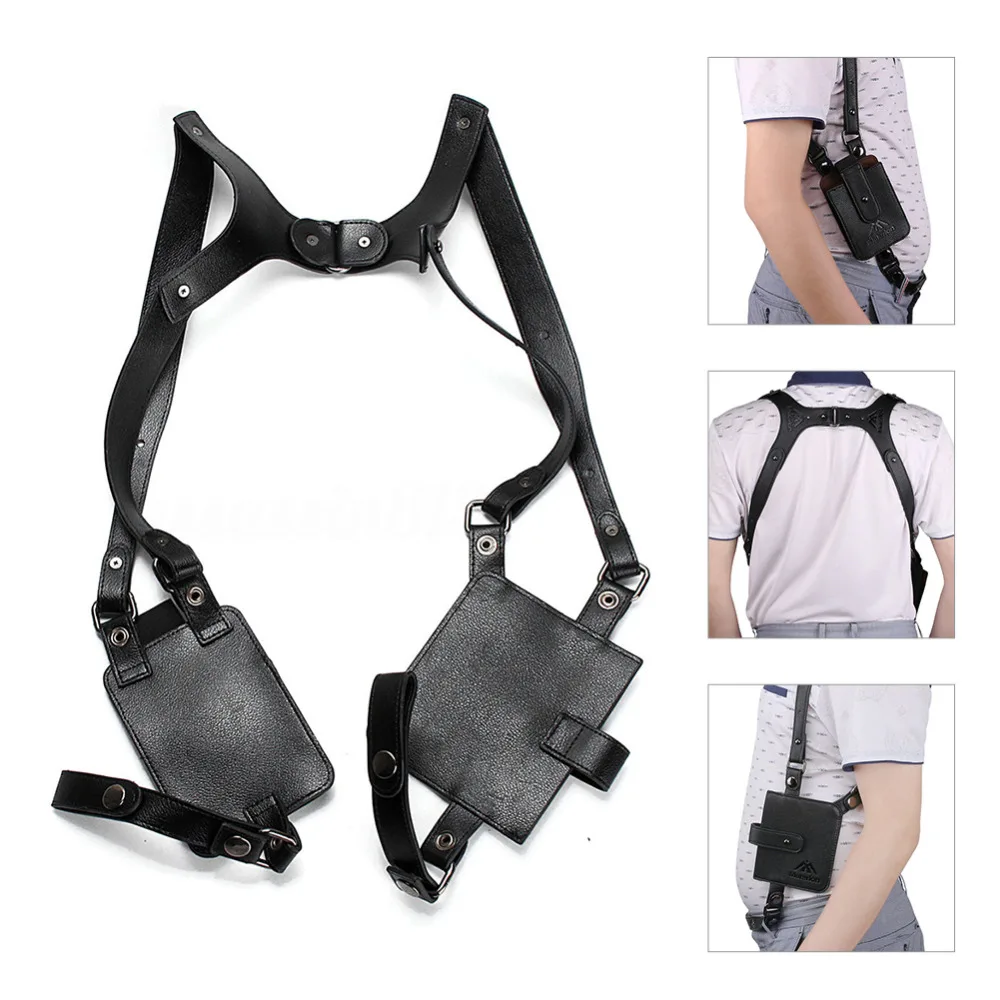 Bandolera antirrobo en cuero PU negro con hebilla