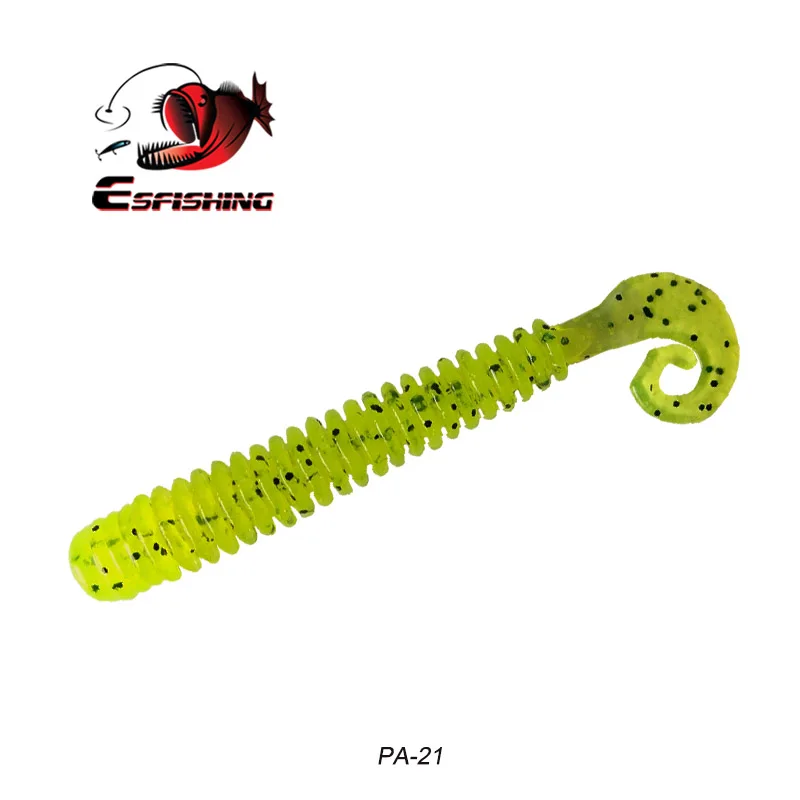 ESFISHING Senuelo blando cola rizada 60mm - Para Lucio y Perca
