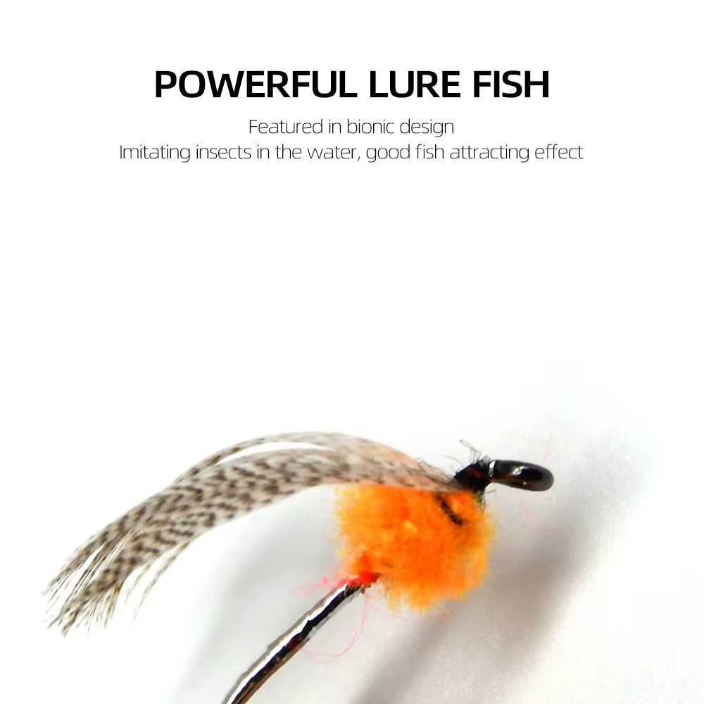Ninfa Mayfly naranja MNFT – Pesca con mosca trucha - imagen 4