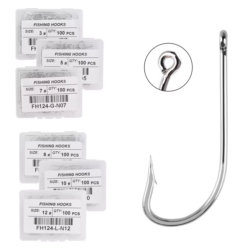 Anzuelo Mar Offset Acero Inoxidable Vástago Largo