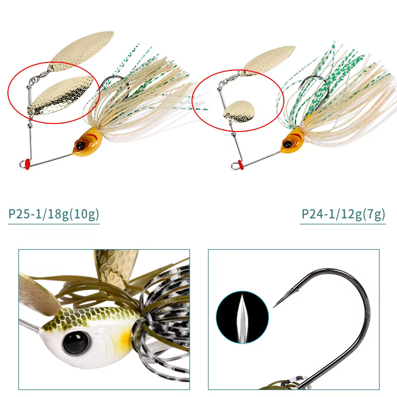 TSURINOYA Buzzbait cuchara metálica 7-10g para superficie - imagen 4
