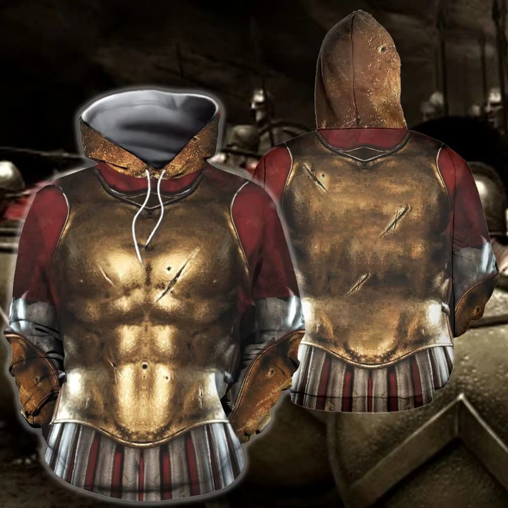 Sudadera con capucha 3D estampado armadura samurái hombre Harajuku - imagen 3