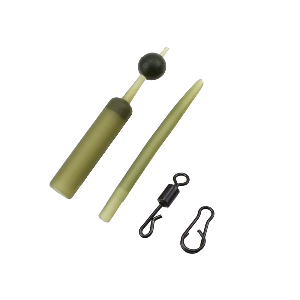 Kit accesorios pesca carpa con mangas amortiguación y clips seguridad - imagen 3