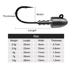 ESFISHING Cabezas de Anzuelo de Tornillo para Vinilos