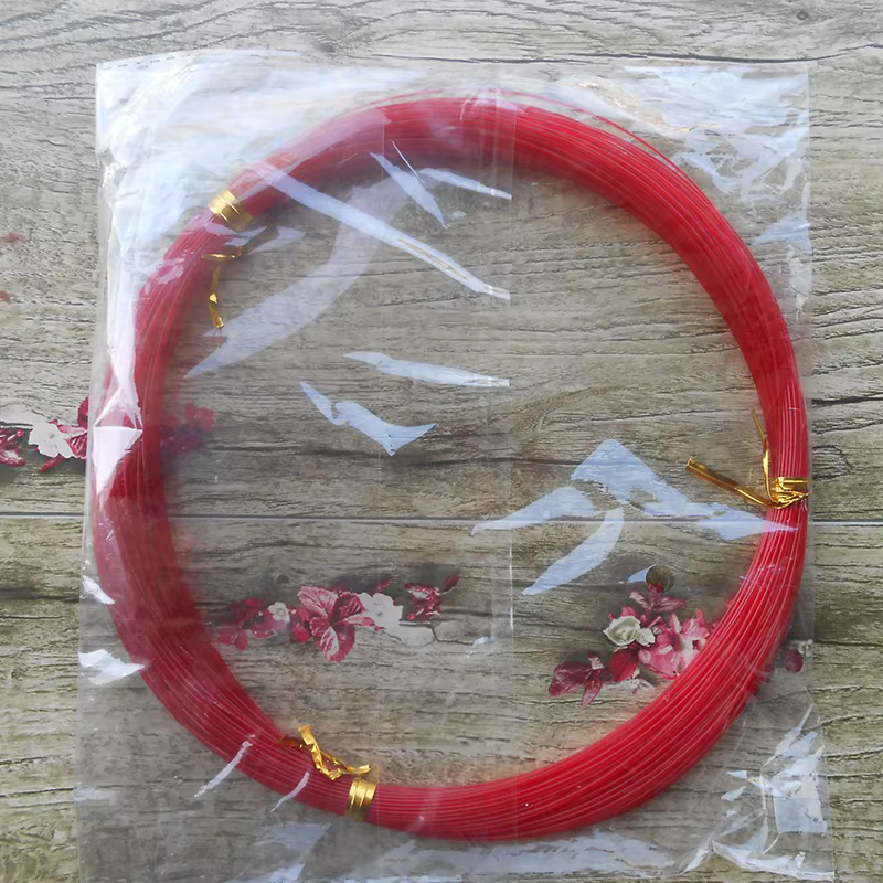 Sedal de nailon rojo de 100 metros con mango grande