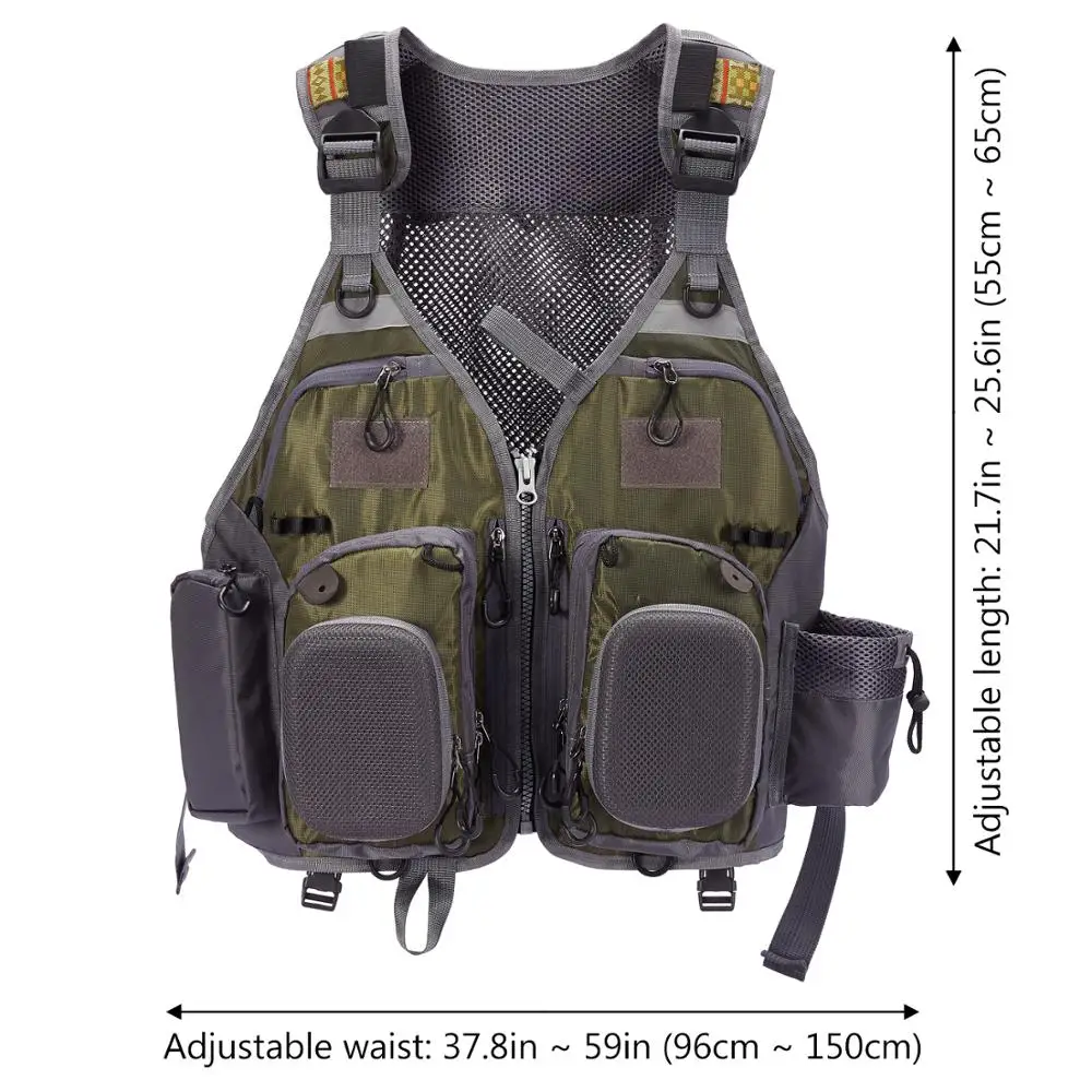 Bassdash Chaleco de Pesca con Correa Ajustable para Mosca y Lubina - imagen 2