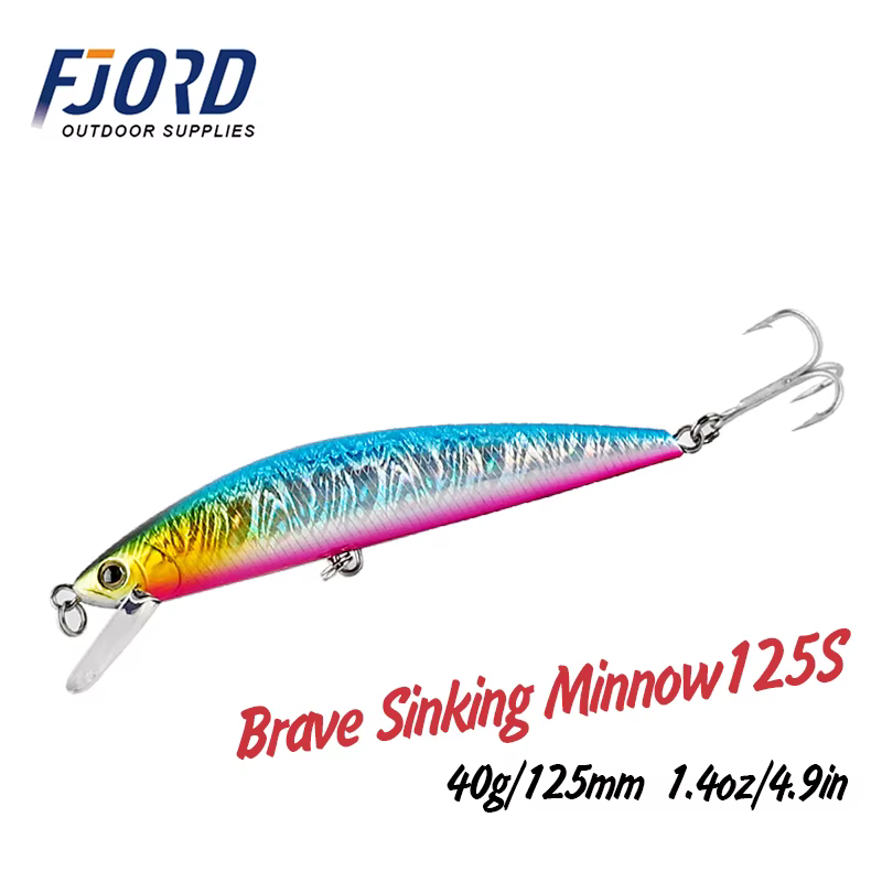 Fjord Brave Minnow Señuelo duro de plástico para pesca en mar