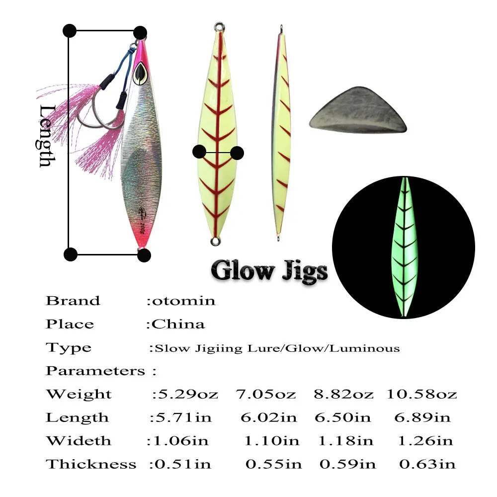 Anzuelos metálicos pesca vertical – Señuelo luminoso caída lenta - imagen 3