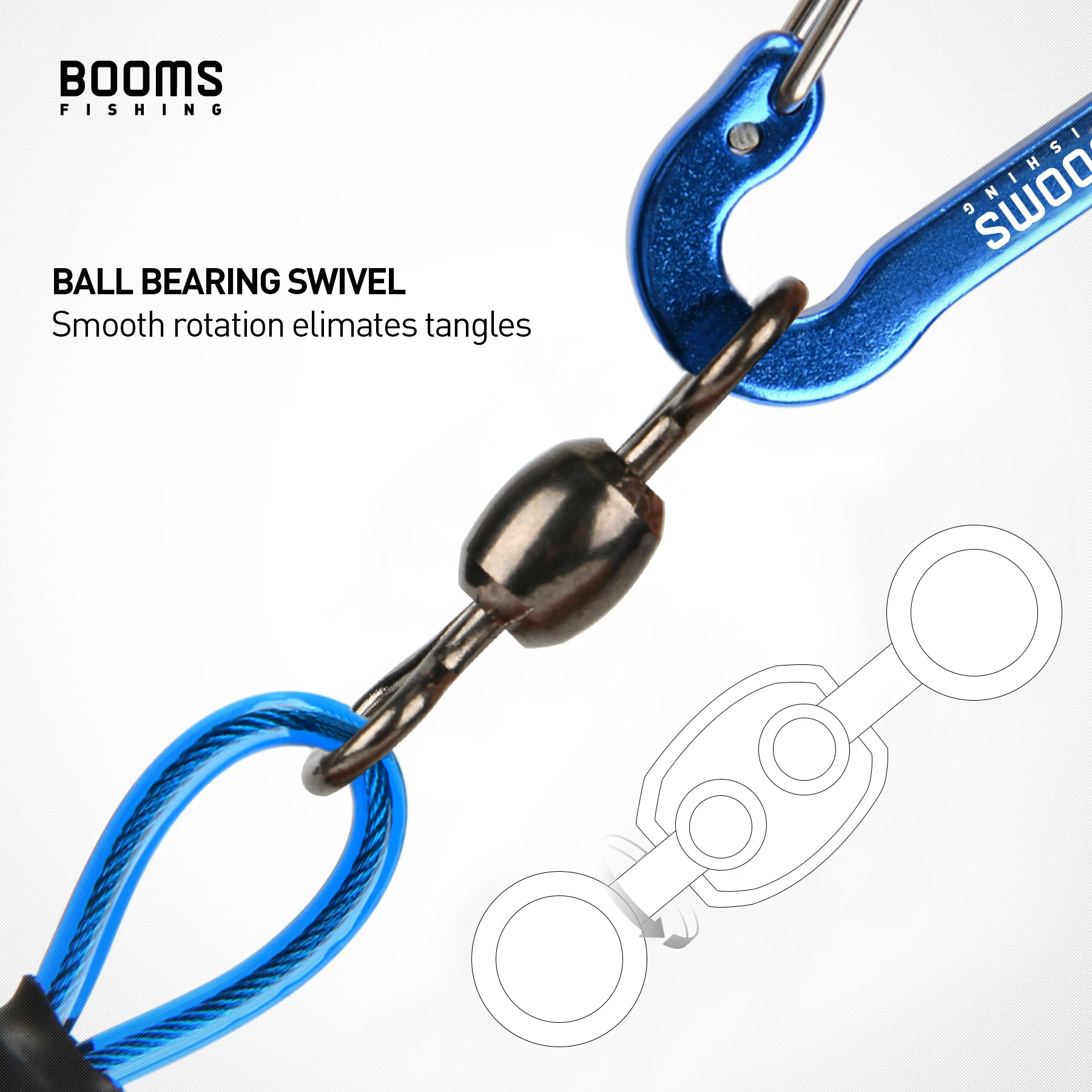 Cuerda de pesca Booms Fishing T02 – Mosquetón 2 metros - imagen 5