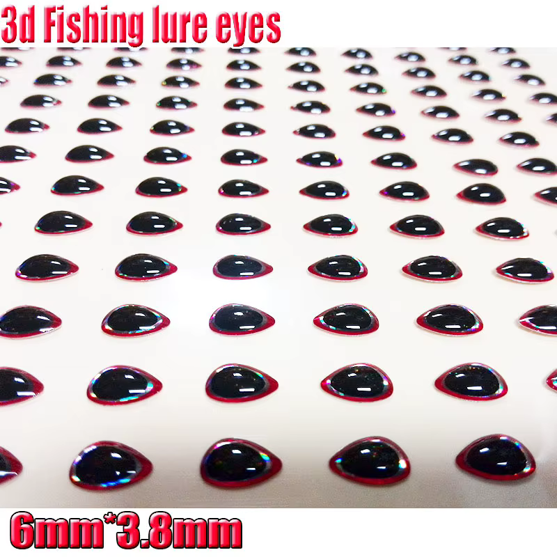 Ojos 3D triangulares para señuelo – 4 tamaños (6-9mm), 3 colores