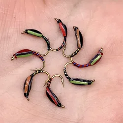 Señuelos de ninfa Midge Hegene para pesca de trucha con epoxi
