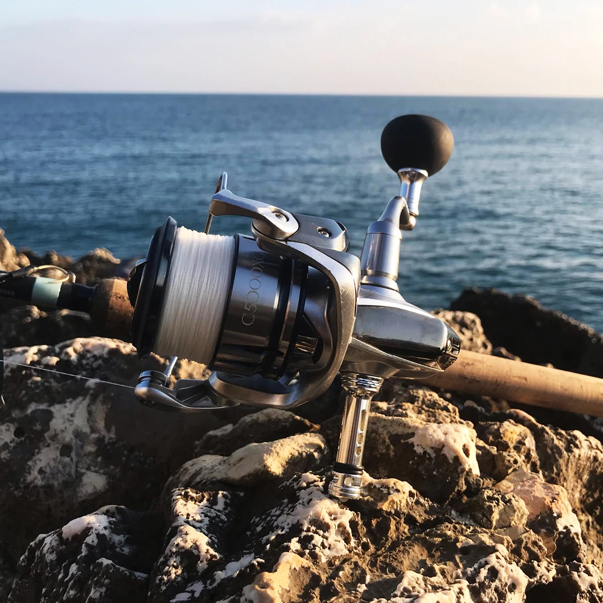 Vista del soporte y su ajuste al carrete