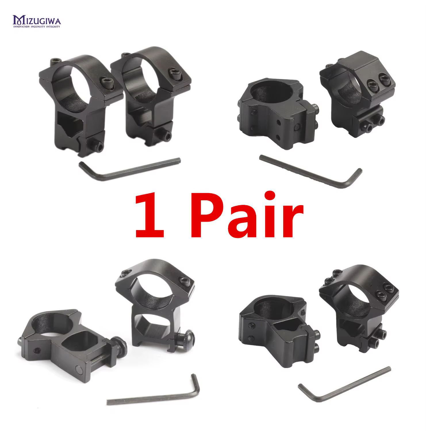 Anillas de montaje para mira MIZUGIWA Weaver – 25,4/30 mm