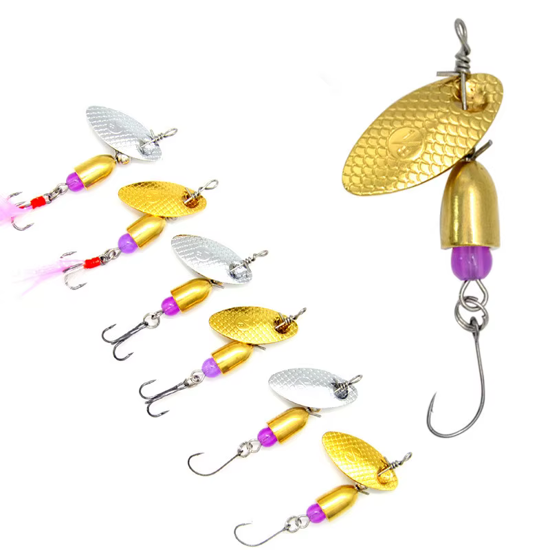 Cucharilla giratoria de metal con pluma triple - imagen 5
