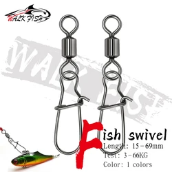 Walk Fish Conector Giratorio de Acero Inoxidable 2/0-14 para Anzuelos