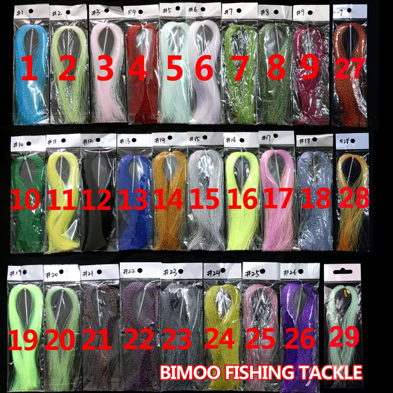 Flashabou Bimoo – Hebras retorcidas para moscas y señuelos de pesca