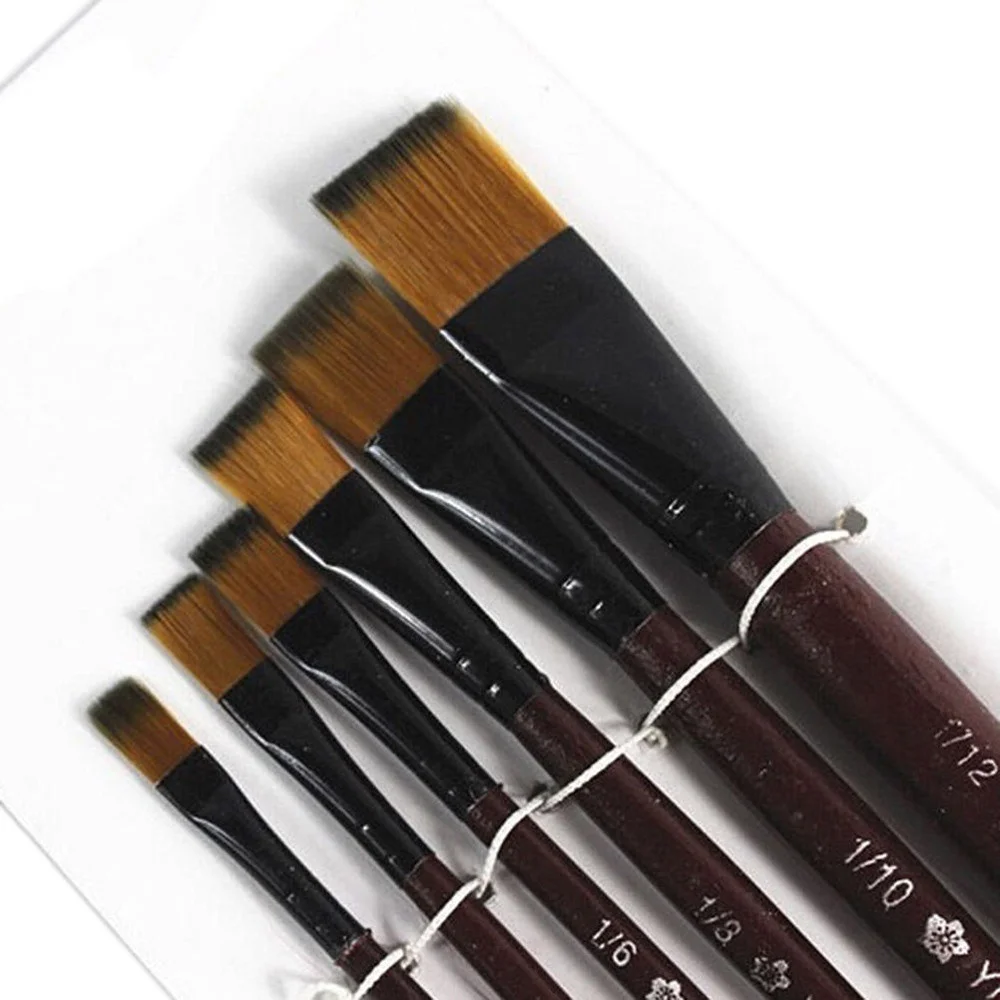 Pinceles de pintura de nylon con cabeza plana