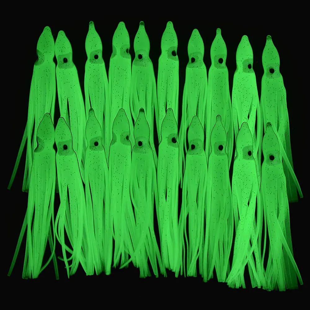 Faldas de calamar fluorescentes JSHANMEI en tonos verde y blanco