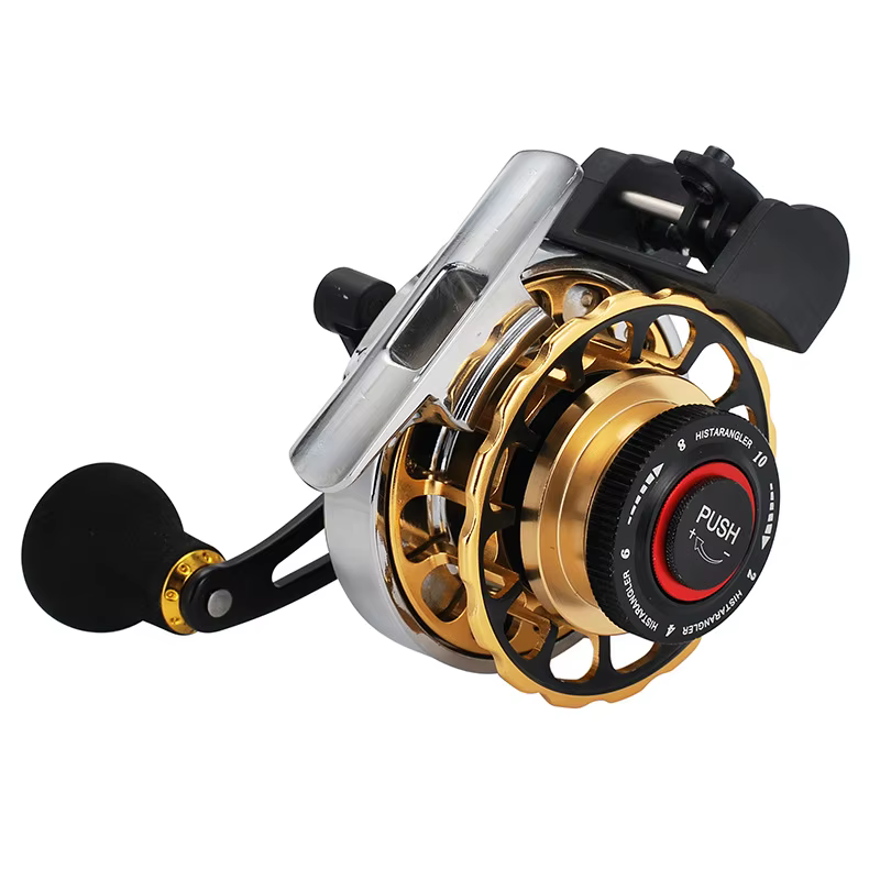 Carrete metálico para pesca en hielo con freno frontal - imagen 3