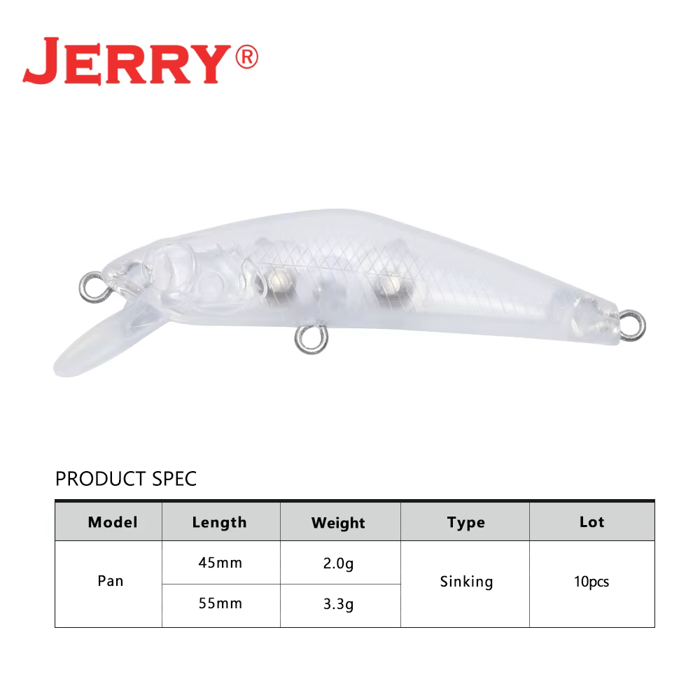 Jerry Pan Jerkbait Micro Minnow – Señuelo de pesca para roca 45-55mm