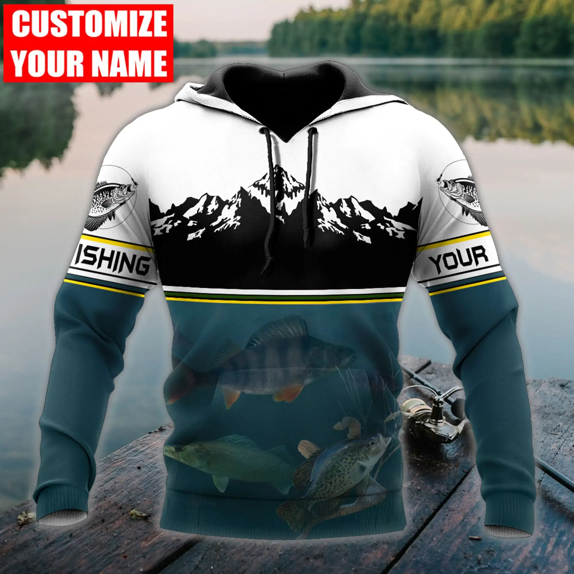 Sudadera unisex con capucha para pesca deportiva – Estampado 3D - imagen 5