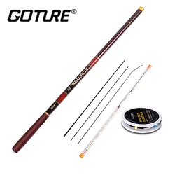 Goture Caña Telescópica Carpa Fibra Carbono 3-7m Ultraligera