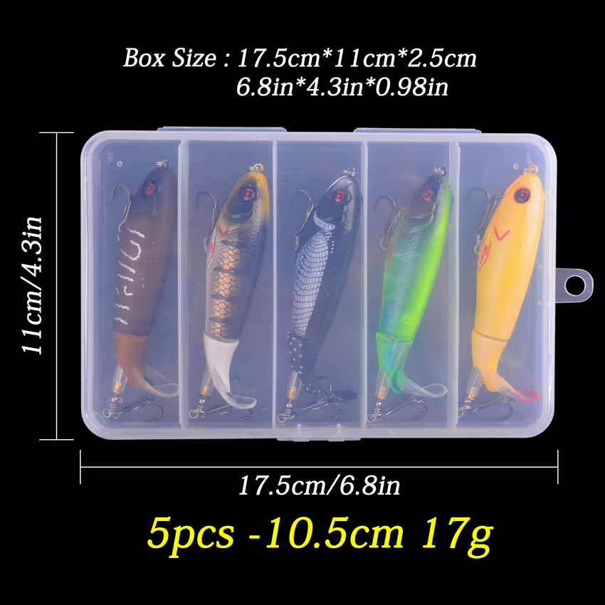 Popper flotante 100mm con cola giratoria – Señuelo duro para pesca - imagen 2