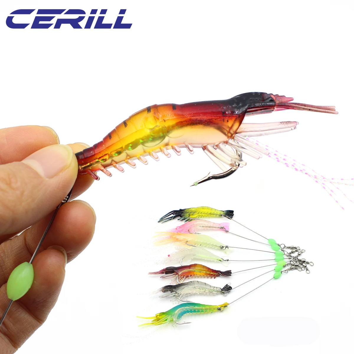 Ceril Gamba artificial 80mm – Señuelo realista con anzuelo