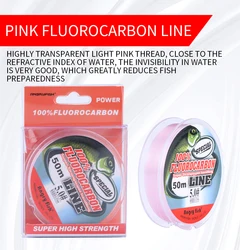 Angryfish Fluorocarbono Líder Rosa – Línea pesca fluorocarbono