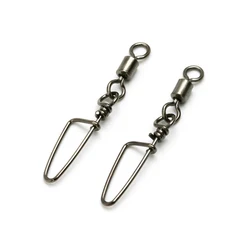 Conector giratorio inoxidable con anzuelo y clip a presión