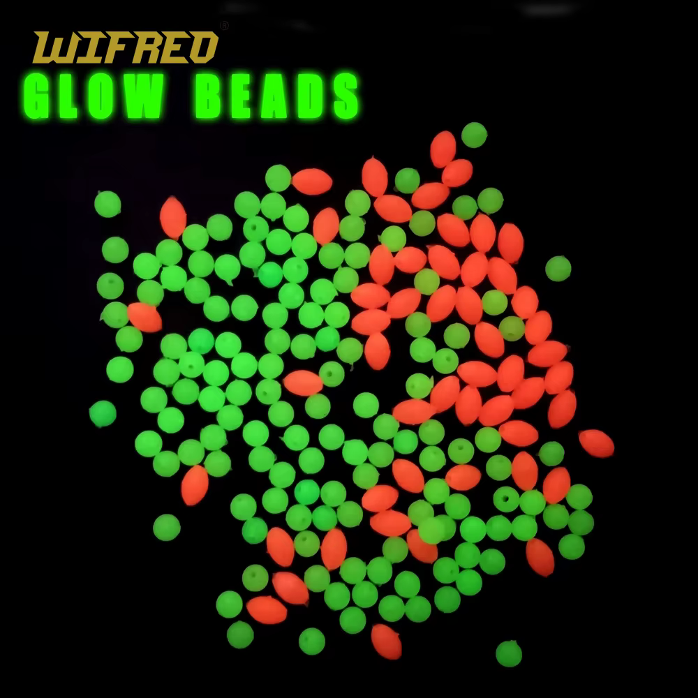 Cuentas de pesca luminosas Wifreo verdes y rojas para anzuelo triple - imagen 5