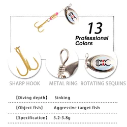 POETRYYI Señuelo Giratorio CrankBait Lubina – Metal Duro para Pesca