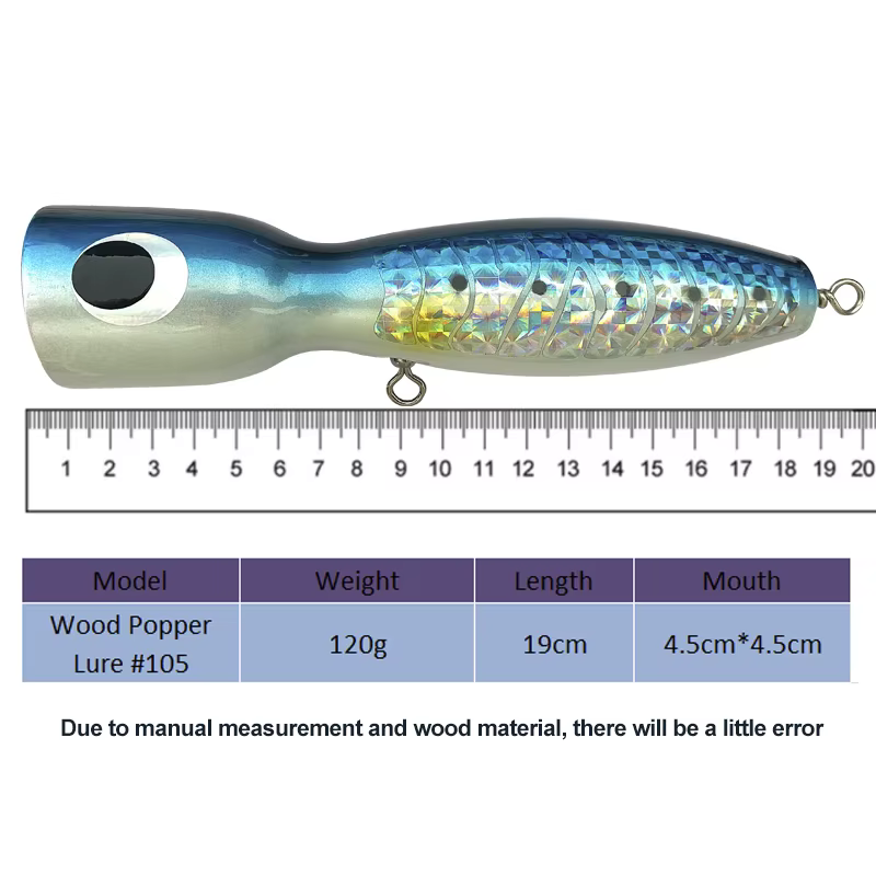 Swimbait Obsession Topwater GT – Flotante artesanal de madera - imagen 4