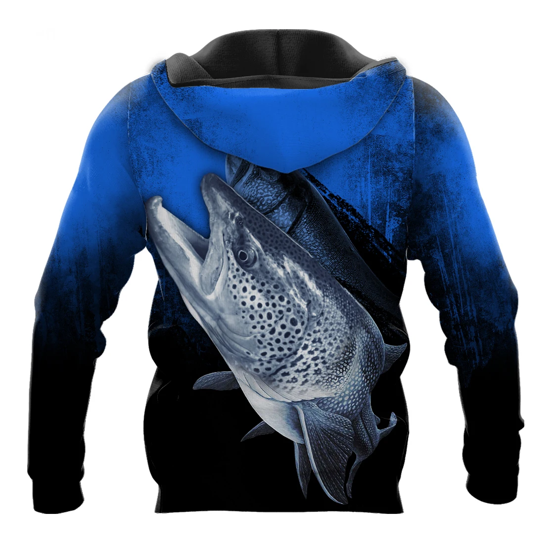 Sudadera 3D trucha monstruo con capucha y cremallera para pesca - imagen 4