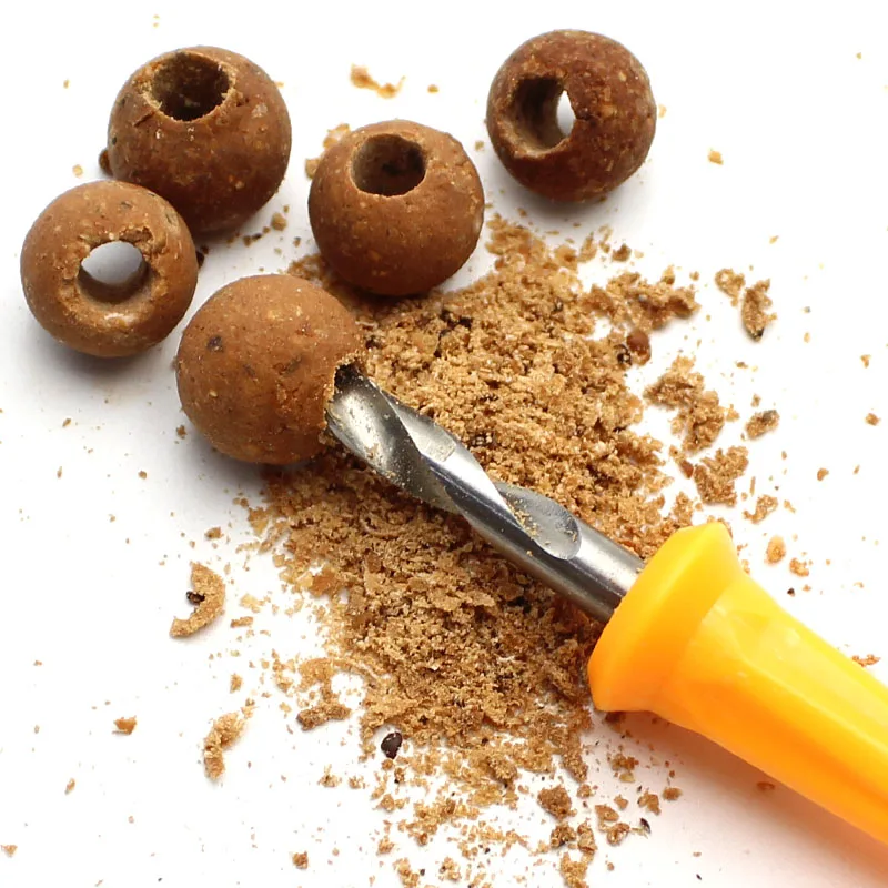 Taladro para boilies de acero inoxidable con mango antideslizante