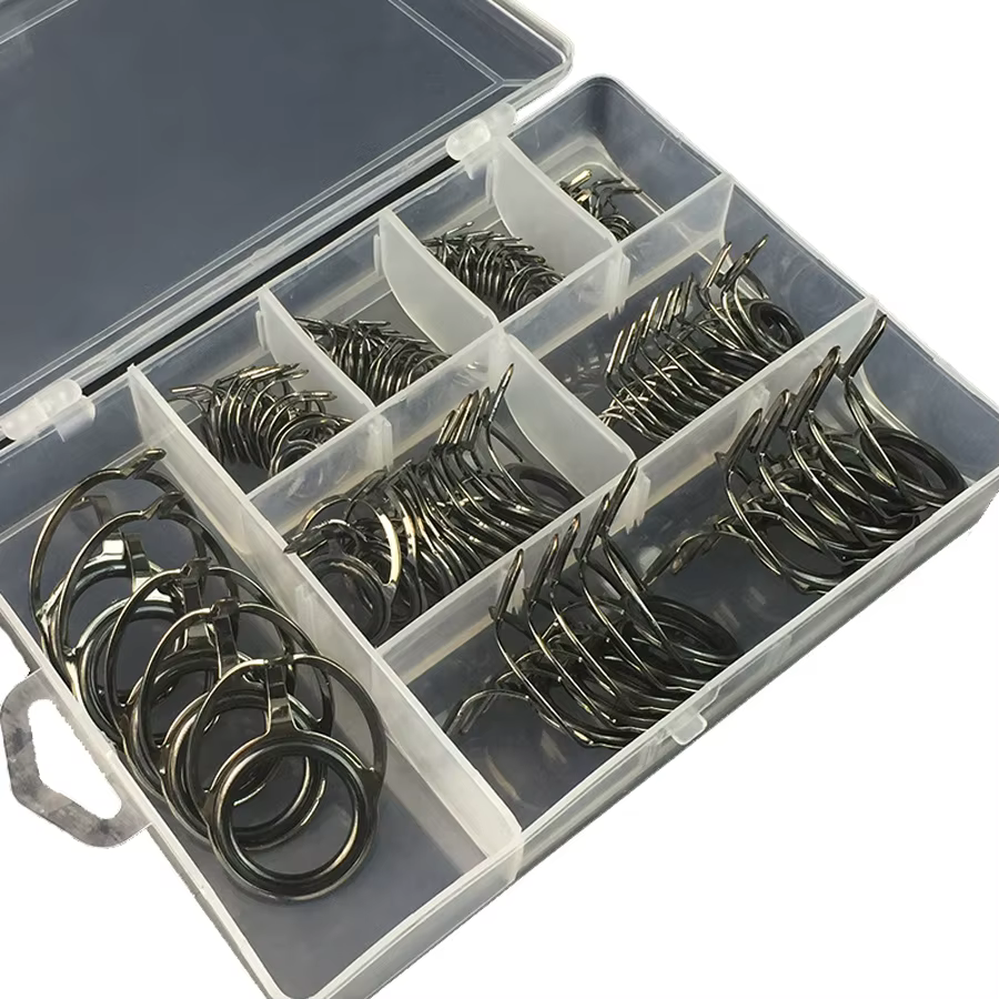 Kit puntas guía caña pescar – tamaños mixtos y anillos fuertes
