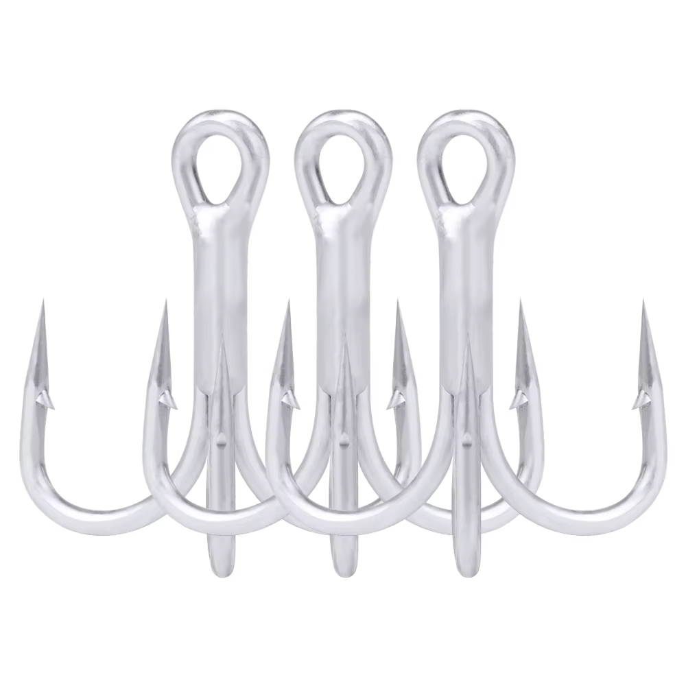 Anzuelos Treble Carbono Mate Alta Resistencia 4X Agua Salada - imagen 3