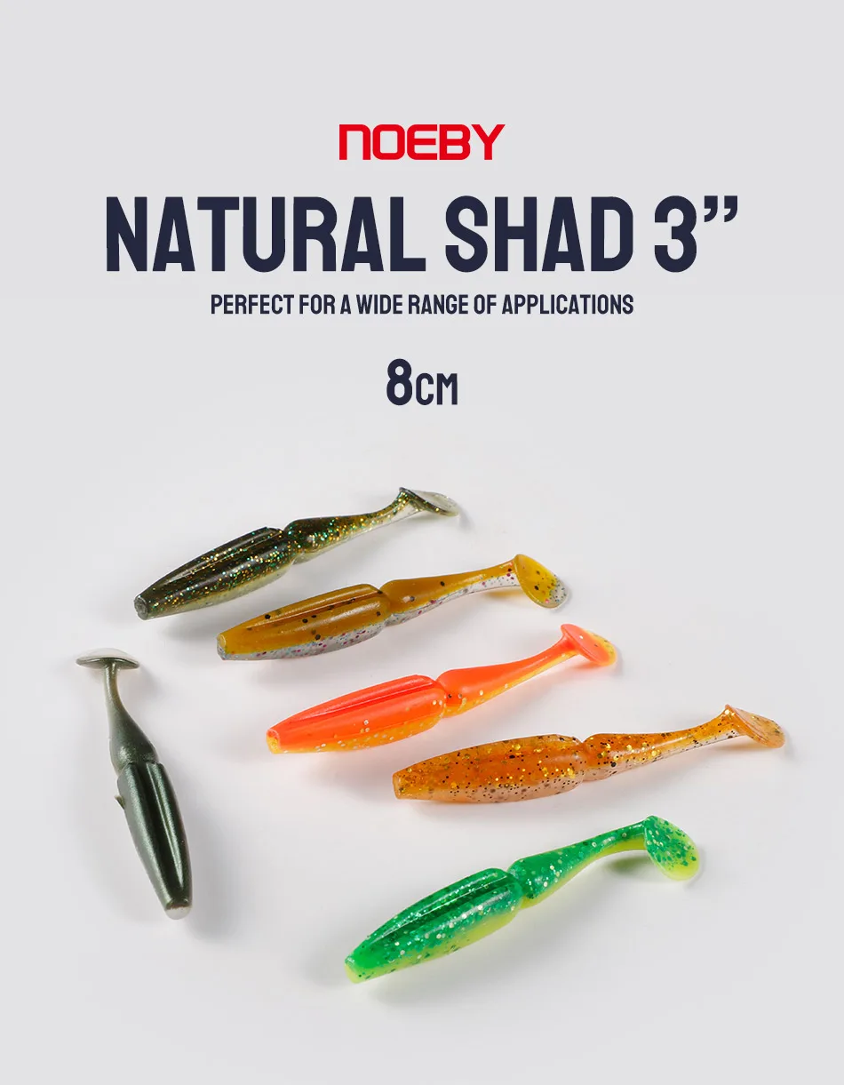 Cuerpo de silicona y cola en T del señuelo NOEBY Shad