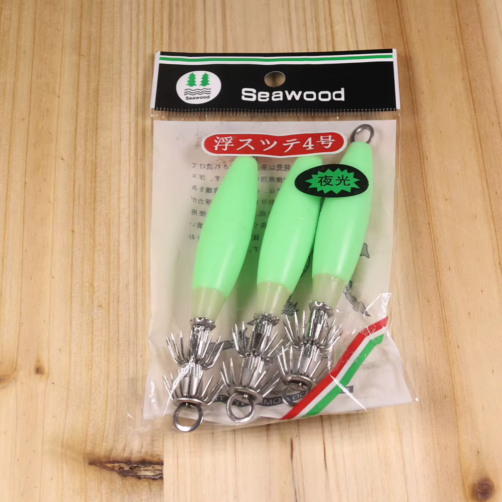 Señuelo de calamar verde luminoso para pesca nocturna en agua salada - imagen 5