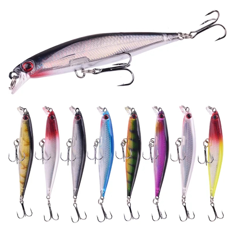 Señuelo minnow con acabado láser y ojos 3D