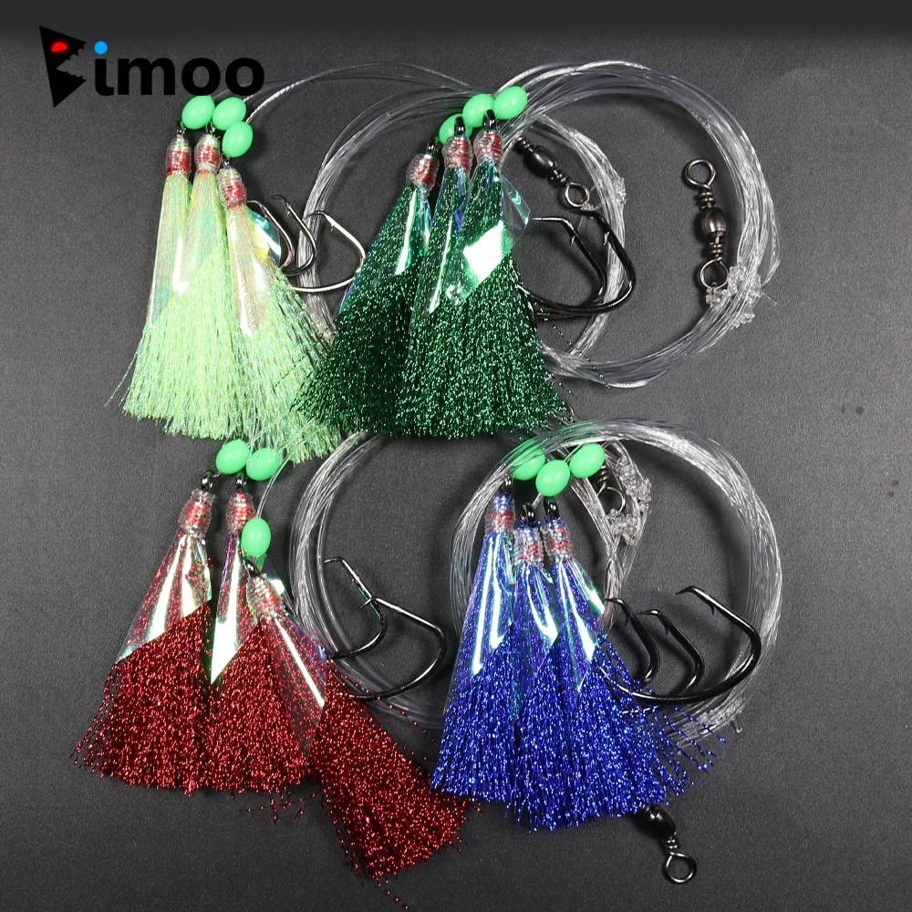 Aparejo Sabiki Bimoo con piel de pescado para pargo - Cebo realista