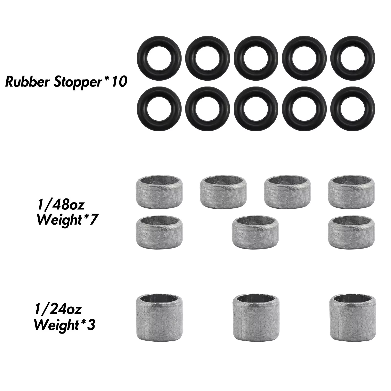 Kit completo de pesos y tapones para flotador
